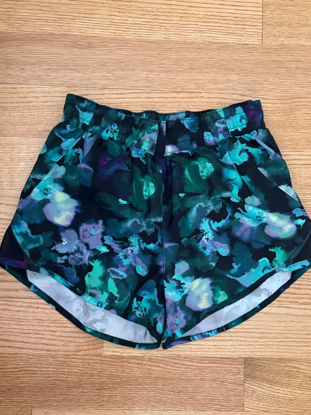 all in motion Teal and Black Floral Athletic Shorts